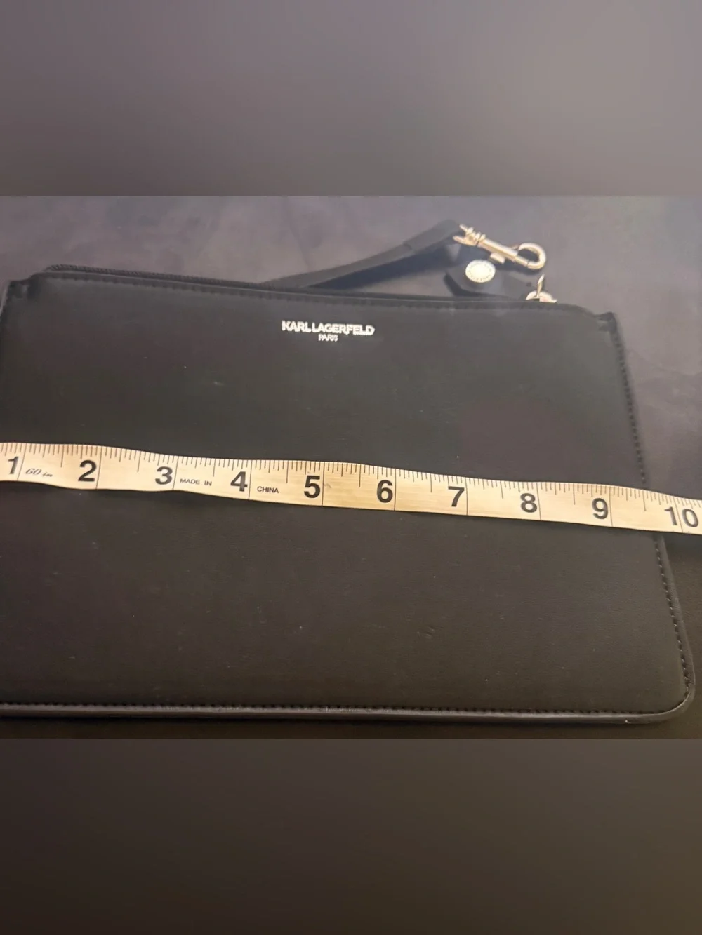 Karl Lagerfeld Black Wristlet Pouch